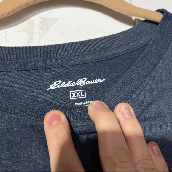 Eddie Bauer Short Sleeve Tee Blue and White Size XXL - Picture 4 of 4